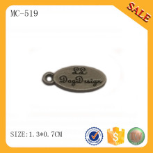 MC519 Oval diseño grabado personalizado logo tags joyas